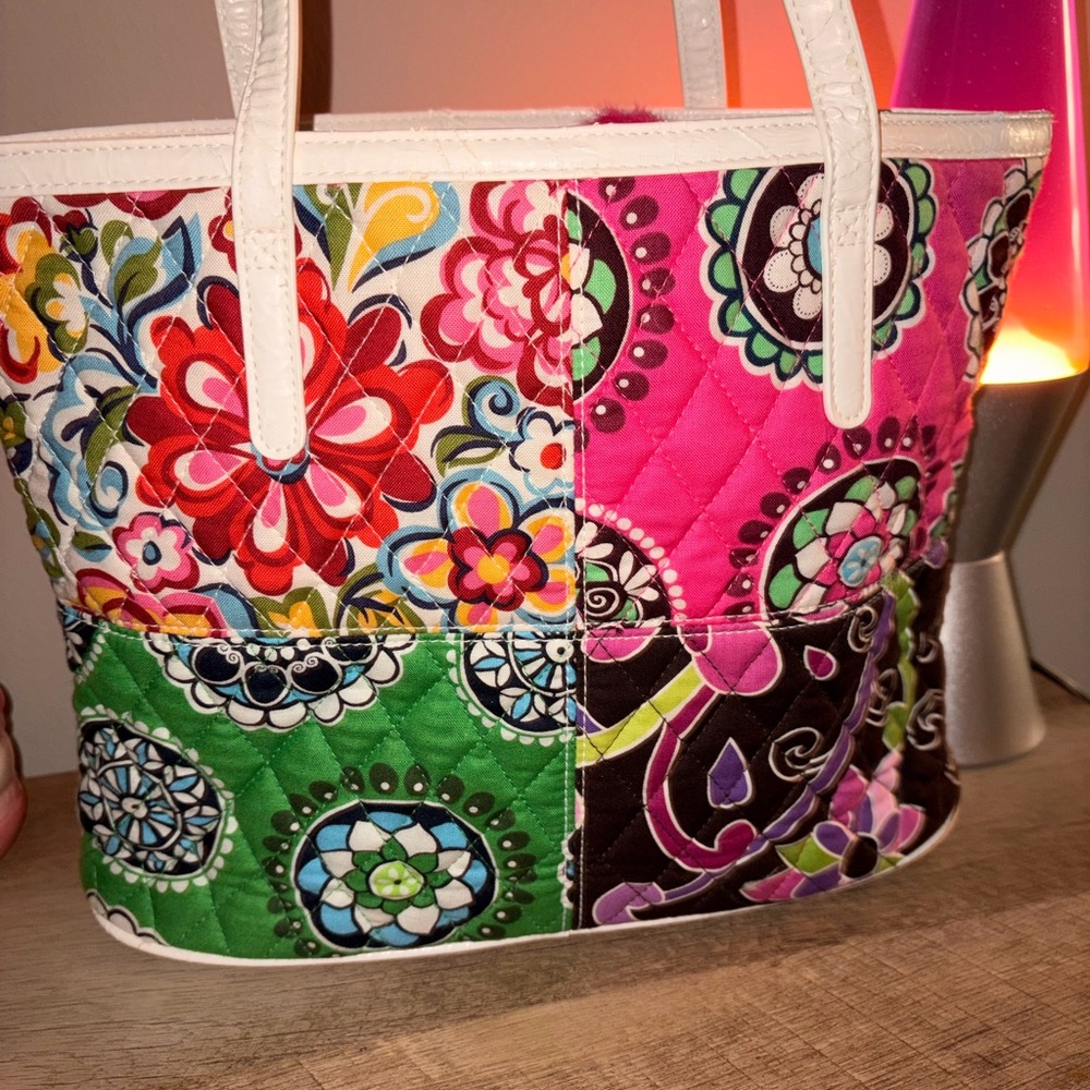 Vera Bradley Pink Multi-Color Patchwork Quilted Tote - Picture 3 of 6
